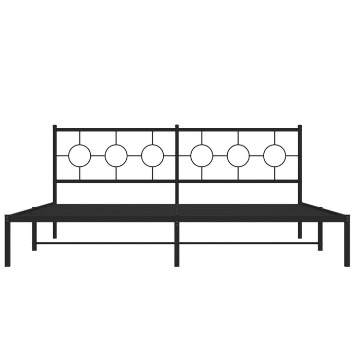 Giroletto con Testiera in Metallo Nero 193x203 cm 376232