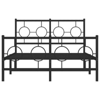 Giroletto con Testiera e Pediera Metallo Nero 120x200 cm 376242