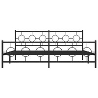 Giroletto con Testiera e Pediera Metallo Nero 193x203 cm 376250