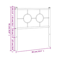 Testiera in Metallo Nero 80 cm 376253