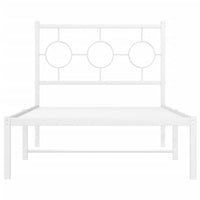 Giroletto con Testiera Metallo Bianco 90x190 cm 376267