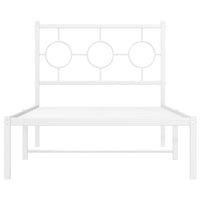 Giroletto con Testiera Metallo Bianco 90x200 cm 376268