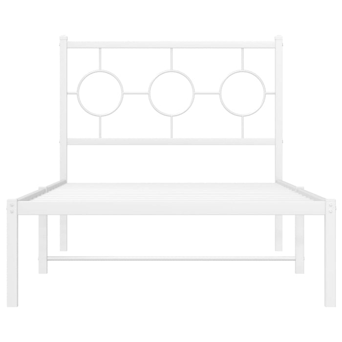 Giroletto con Testiera Metallo Bianco 90x200 cm 376268