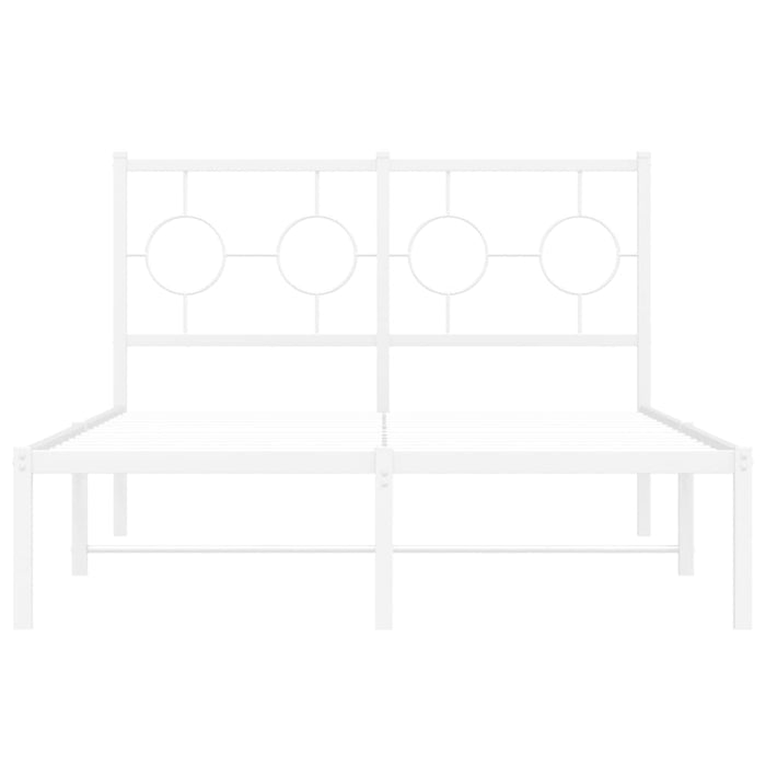 Giroletto con Testiera Metallo Bianco 120x190 cm 376272