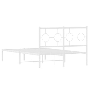 Giroletto con Testiera Metallo Bianco 120x190 cm 376272