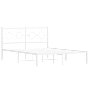 Giroletto con Testiera Metallo Bianco 135x190 cm 376274