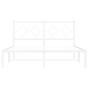 Giroletto con Testiera Metallo Bianco 135x190 cm 376274