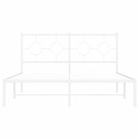 Giroletto con Testiera Metallo Bianco 140x200 cm 376276