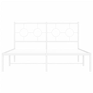 Giroletto con Testiera Metallo Bianco 140x200 cm 376276