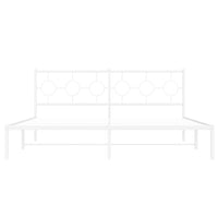 Giroletto con Testiera Metallo Bianco 180x200 cm 376279