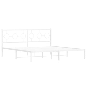 Giroletto con Testiera Metallo Bianco 183x213 cm 376280