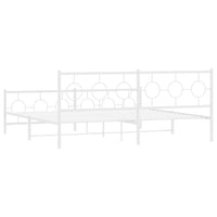 Giroletto con Testiera e Pediera Metallo Bianco 193x203 cm 376299