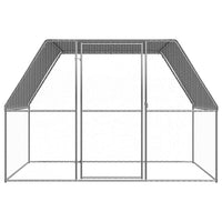 Recinto per pollaio in acciaio zincato argento e gabbia per polli 3 x 2 x 2 m Argento 02_0043937