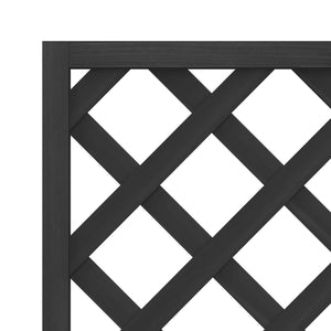 Vassoio per fioriera aiuola rialzata piante fiori terrazza giardino con traliccio in legno massello di abete nero 02_0038335