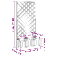 Fioriera con Traliccio Grigia in Legno Massello di Abete 365480