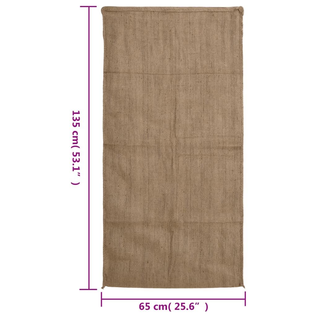 Sacchi di iuta 10 pezzi 65x135 cm 100% iuta 340 gsm 155786