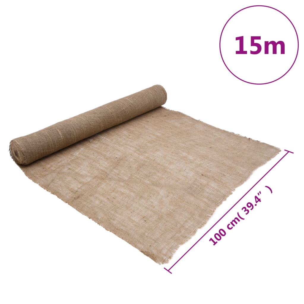 Rotolo di iuta 1x15 m 100% iuta 200 gsm 155802