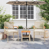 Sedie da Giardino con Cuscini 2 pz Beige in Polyrattan e Acaciacod mxl 115110