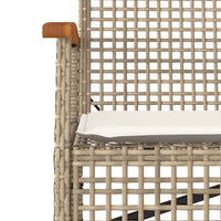 Panca da Giardino con Cuscino Beige Polyrattan e Legno Acacia 366257