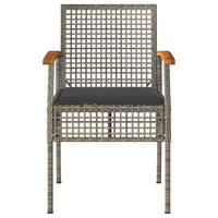 Set Divani da Giardino 4 pz con Cuscini in Polyrattan Grigio