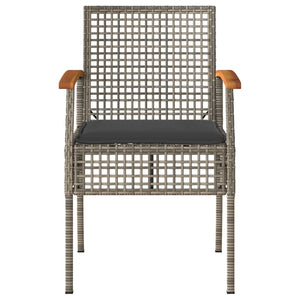 Set Divani da Giardino 4 pz con Cuscini in Polyrattan Grigio