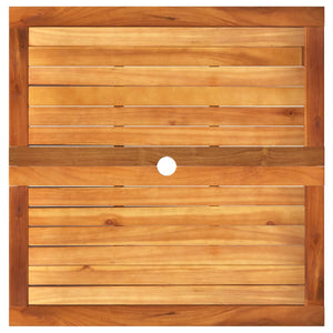 Tavolo da Giardino Beige 80x80x75 cm Polyrattan e Legno Acacia 366275