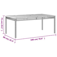 Tavolo da Giardino Beige 180x90x75 cm Polyrattan e Legno Acacia 366281