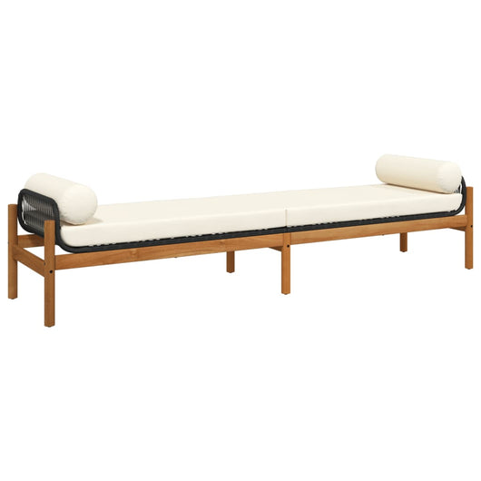 Panca da Giardino con Cuscino in Polyrattan e Acacia 366299