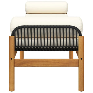 Panca da Giardino con Cuscino in Polyrattan e Acacia