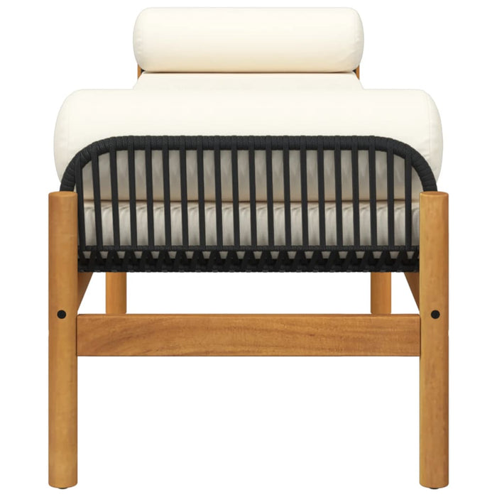 Panca da Giardino con Cuscino in Polyrattan e Acacia