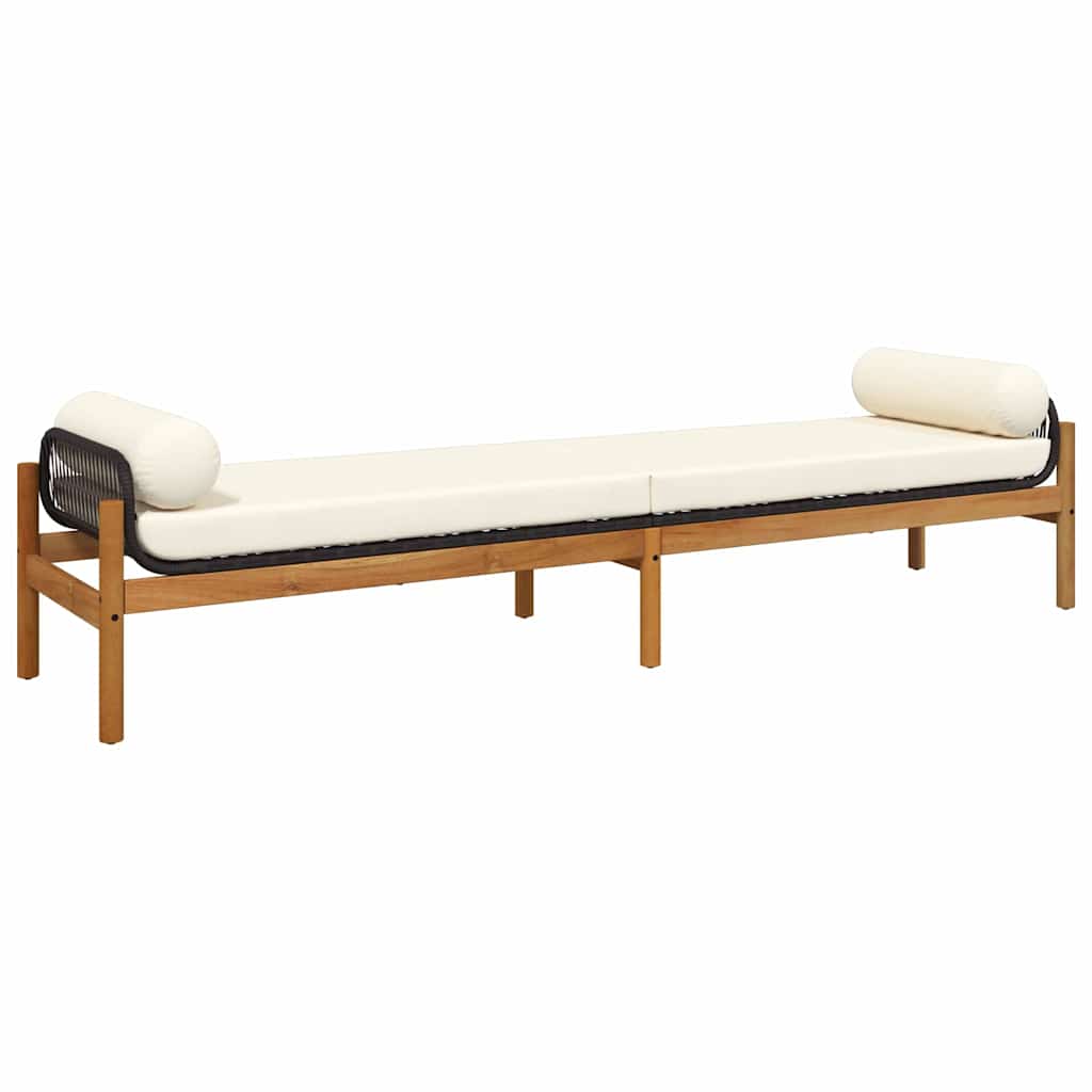 Panca da Giardino con Cuscino in Polyrattan e Acacia 366299