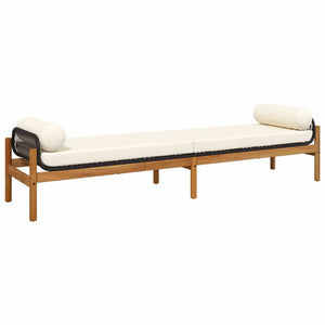 Panca da Giardino con Cuscino in Polyrattan e Acacia 366299