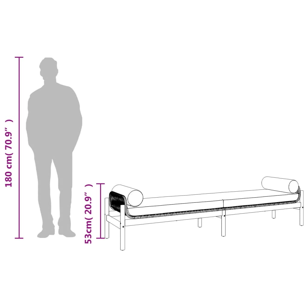 Panca da Giardino con Cuscino in Polyrattan e Acacia 366299