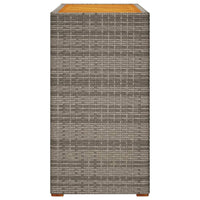 Tavolino da Giardino Piano Legno Grigio 100x40x75 cm Polyrattan 366307