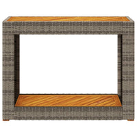 Tavolino da Giardino Piano Legno Grigio 100x40x75 cm Polyrattan 366307