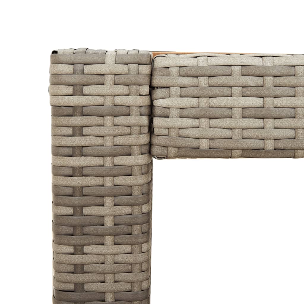 Tavolino da Giardino Piano Legno Grigio 100x40x75 cm Polyrattan 366307