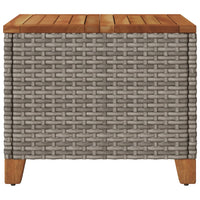 Tavolo da Giardino Grigio 45x45x37 cm Polyrattan e Legno Acacia 366326