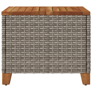 Tavolo da Giardino Grigio 45x45x37 cm Polyrattan e Legno Acacia 366326