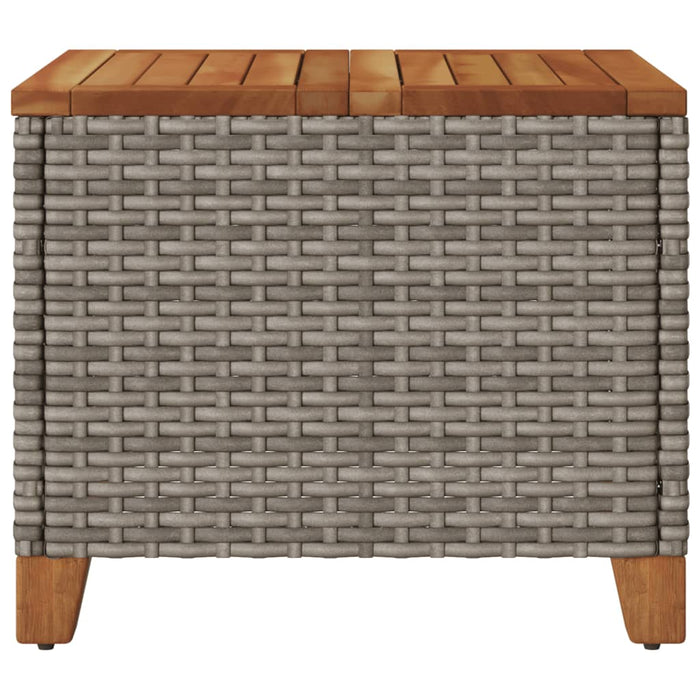 Tavolo da Giardino Grigio 45x45x37 cm Polyrattan e Legno Acacia 366326