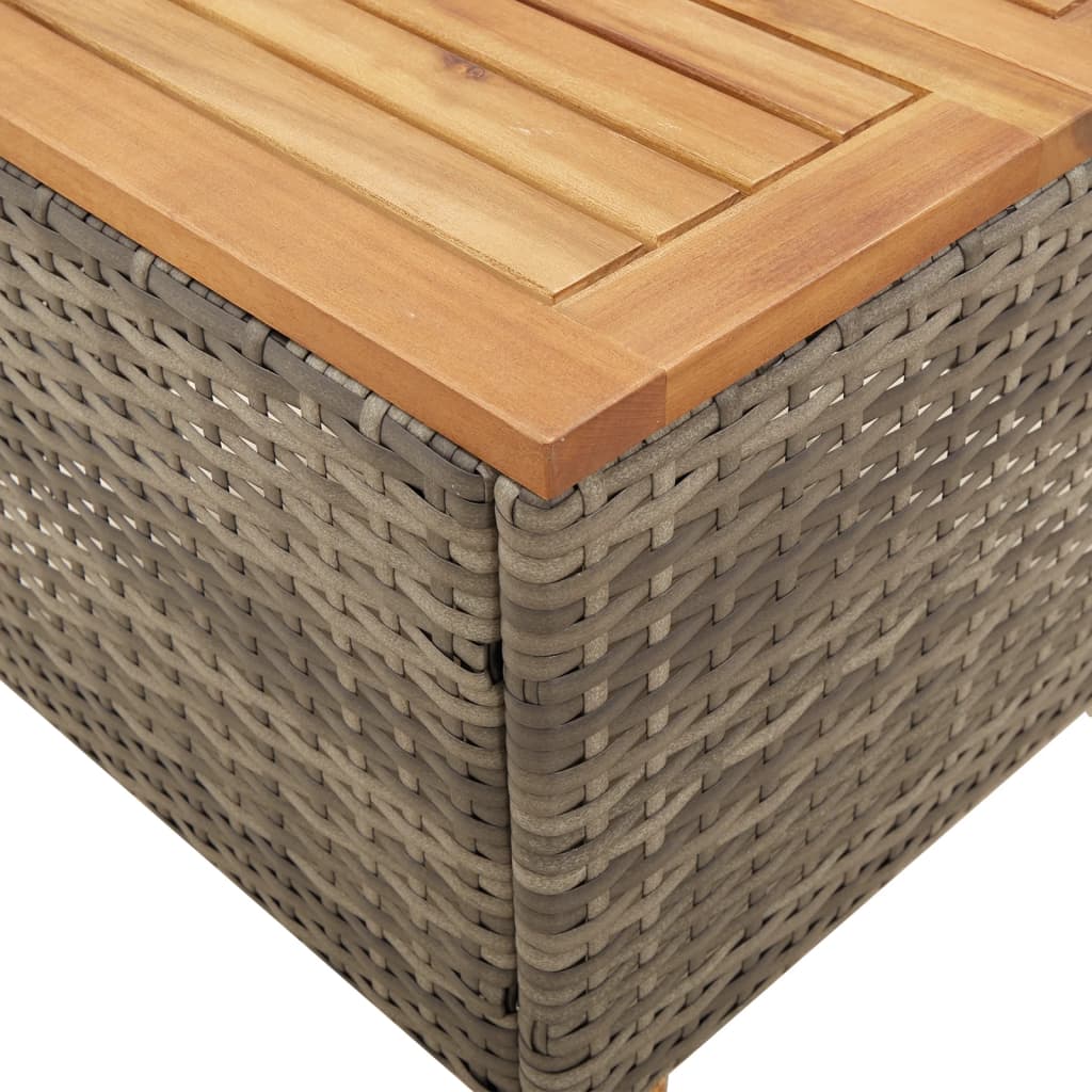 Tavolo da Giardino Grigio 45x45x37 cm Polyrattan e Legno Acacia 366326