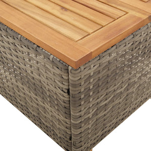 Tavolo da Giardino Grigio 45x45x37 cm Polyrattan e Legno Acacia 366326