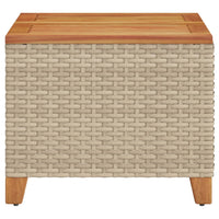 Tavolo da Giardino Beige 45x45x37 cm Polyrattan e Legno Acacia 366327