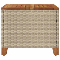 Tavolo da Giardino Beige 45x45x37 cm Polyrattan e Legno Acacia 366327