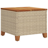 Tavolo da Giardino Beige 45x45x37 cm Polyrattan e Legno Acacia 366327