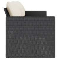 Divano da Giardino a 3 Posti con Cuscini Nero in Polyrattan 366340