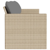 Divano da Giardino con Cuscini a 3 Posti Beige in Polyrattan