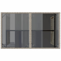 Tavolo Giardino Piano Vetro Grigio Chiaro 110x68x70 Polyrattan