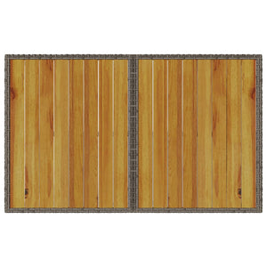 vidaXL Tavolo da Giardino Piano in Legno Grigio 110x68x70cm Polyrattan