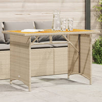 vidaXL Tavolo da Giardino Piano in Legno Beige 110x68x70 cm Polyrattan