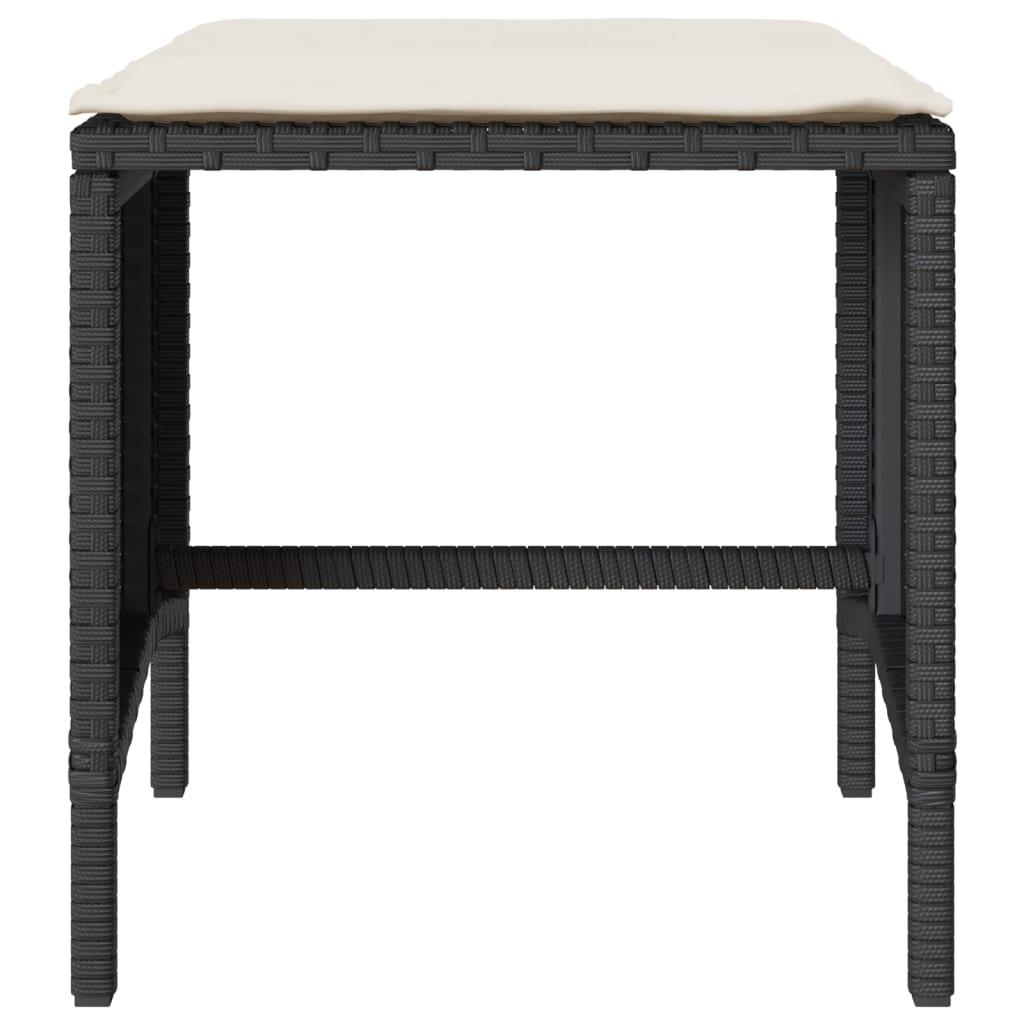 Set Divani da Giardino 4 pz con Cuscini Nero in Polyrattan 366358